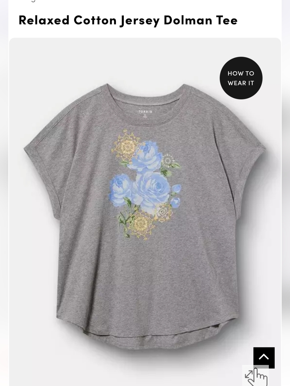 Relaxed Gray Tee with Blue Floral Print